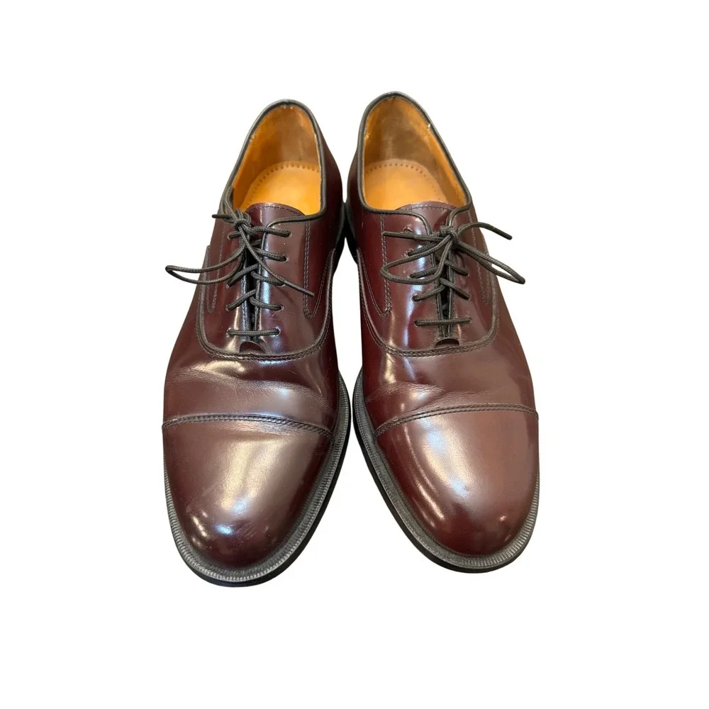 Cole Haan‎ Mens 8 D Burgundy Leather Cap Toe Oxford Dress Shoes